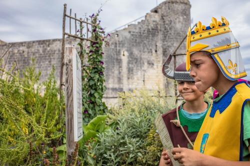 Un grand jeu d'énigmes pour les enfants, activités en famille, animations, parc de loisirs, jardin médiéval, machines de guerre, catapultes, fête médiévale, parcours ludique, énigmes, jeux, visite château médiéval proche Rochefort, Chatelaillon
